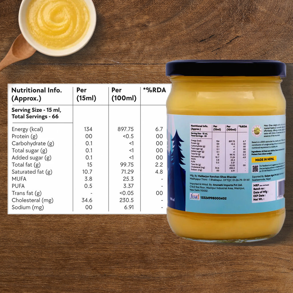 Mato Pure Cow Ghee bottle jar nutritional benefit