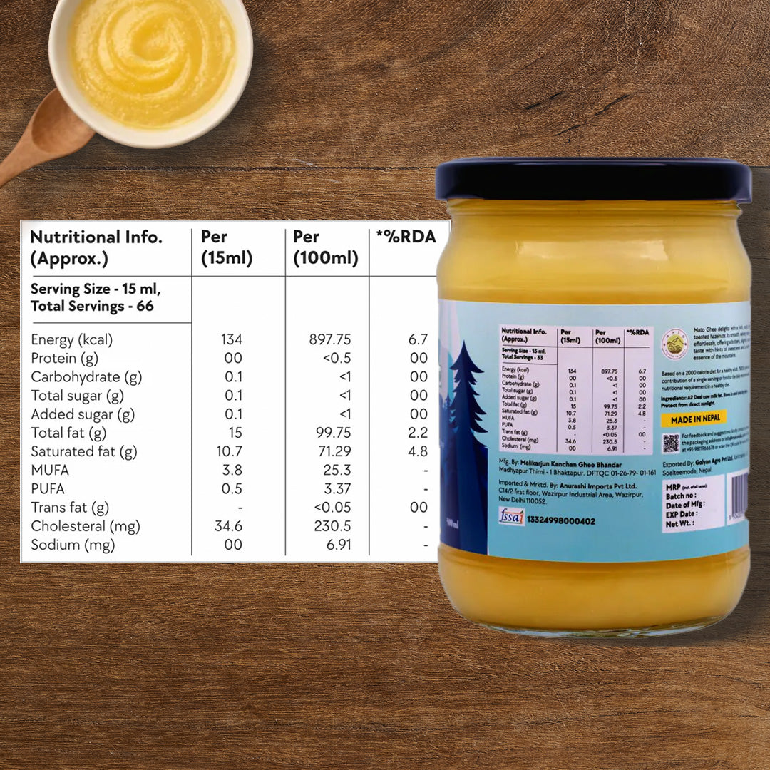 Mato Pure Cow Ghee bottle jar nutritional benefit
