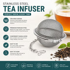 Mato Ball Tea Infuser with Chain — Stainless Steel