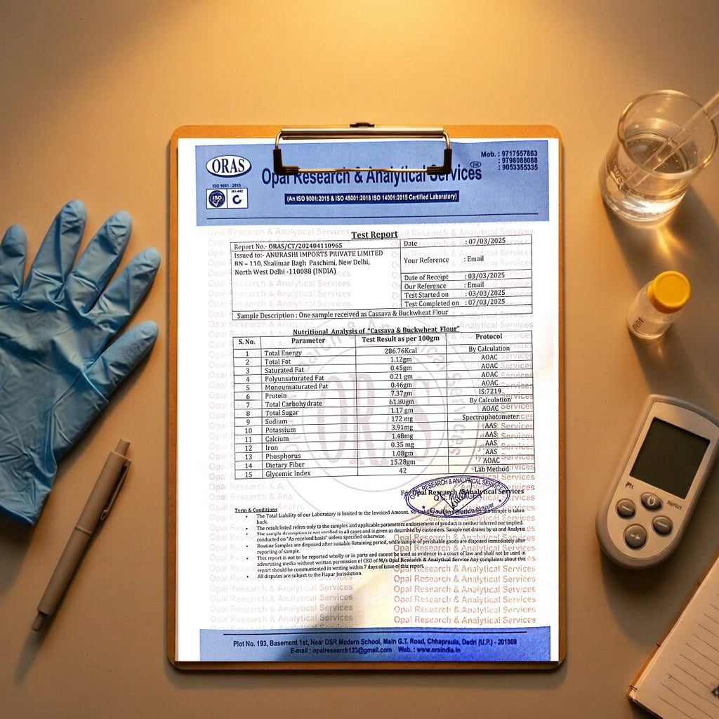 lab test report for cassava flour