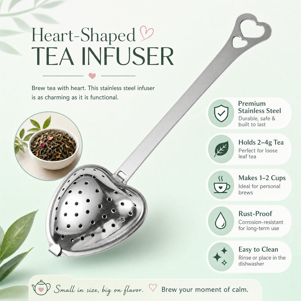 Mato Heart Tea Infuser with Handle — Stainless Steel