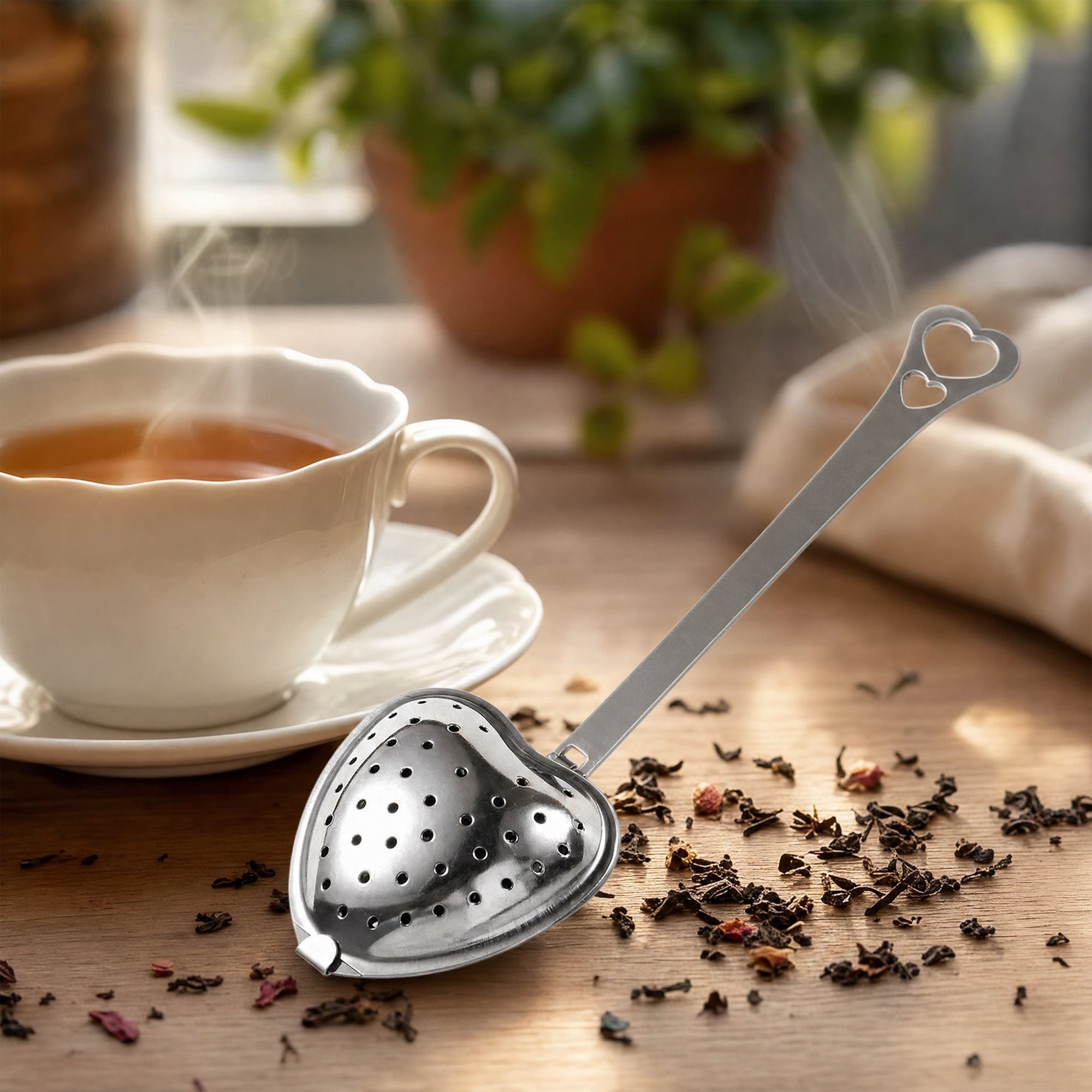 Mato Heart Tea Infuser with Handle — Stainless Steel