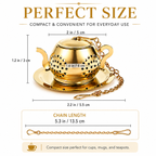 Mato Kettle Tea Infuser with Drip Tray — Golden Finish