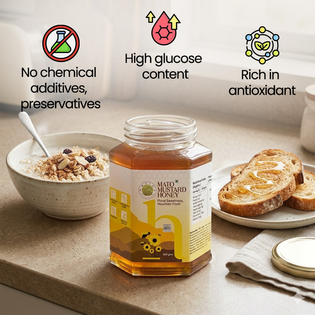  mato mustard honey jar bottle benefits