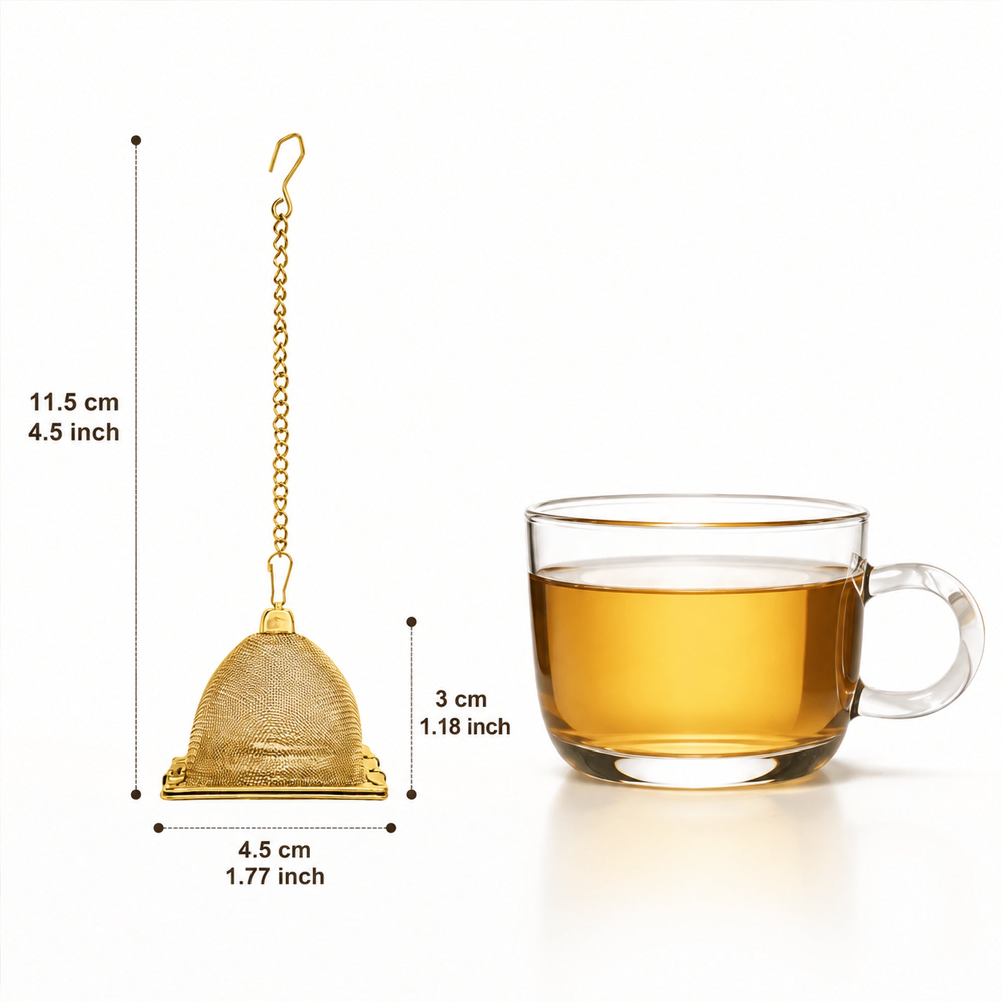 Mato Pyramid Tea Infuser — Golden Finish