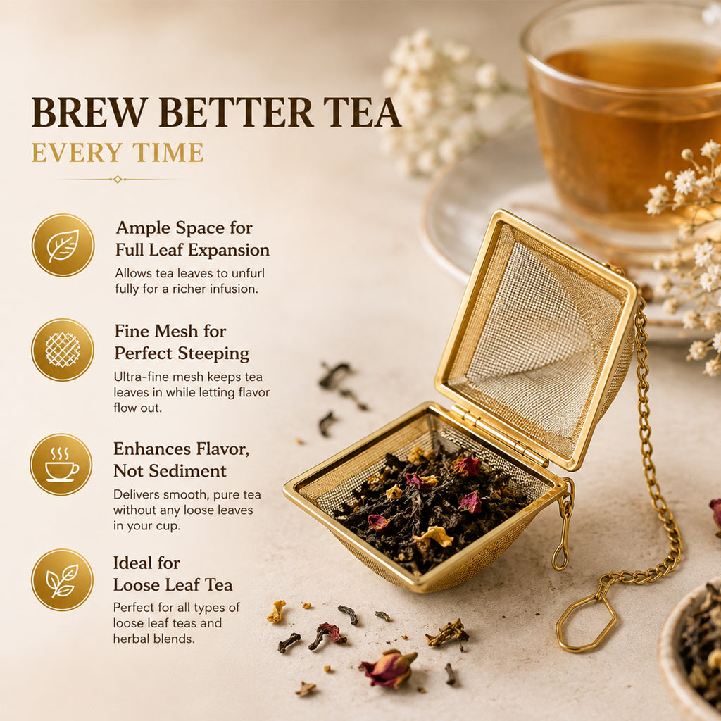 Mato Pyramid Tea Infuser — Golden Finish