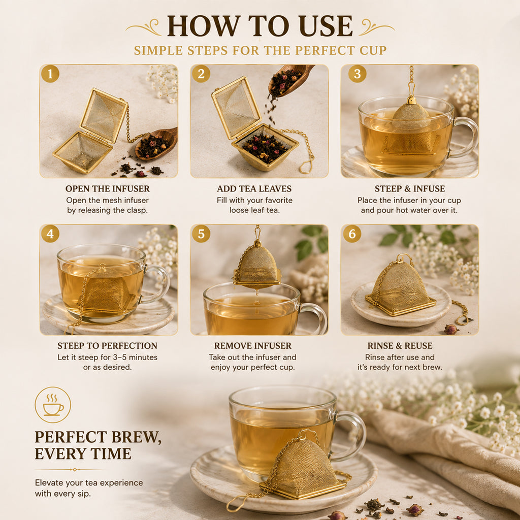 Mato Pyramid Tea Infuser — Golden Finish